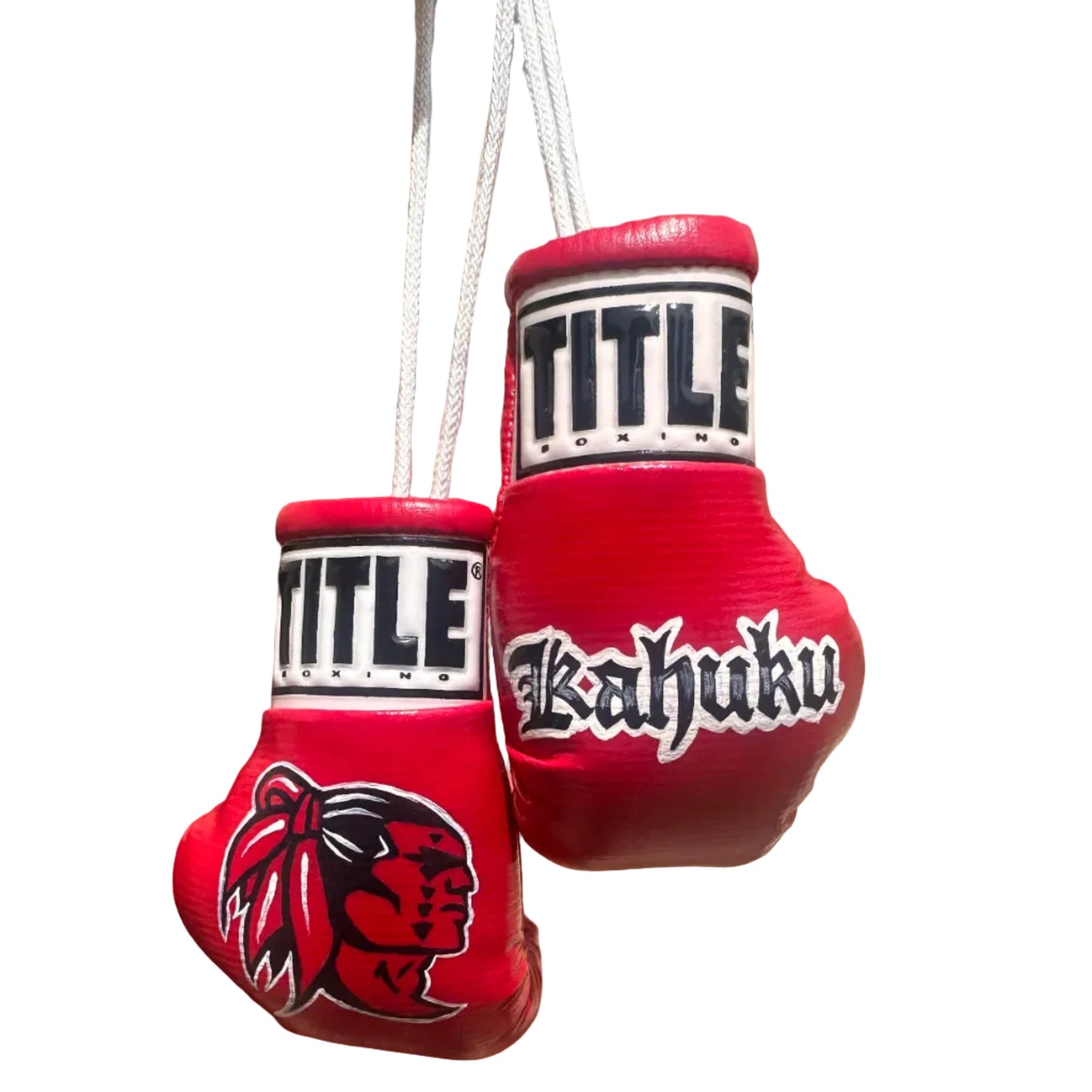 Custom Mini Boxing Gloves, Red, Kahuku Red Raiders