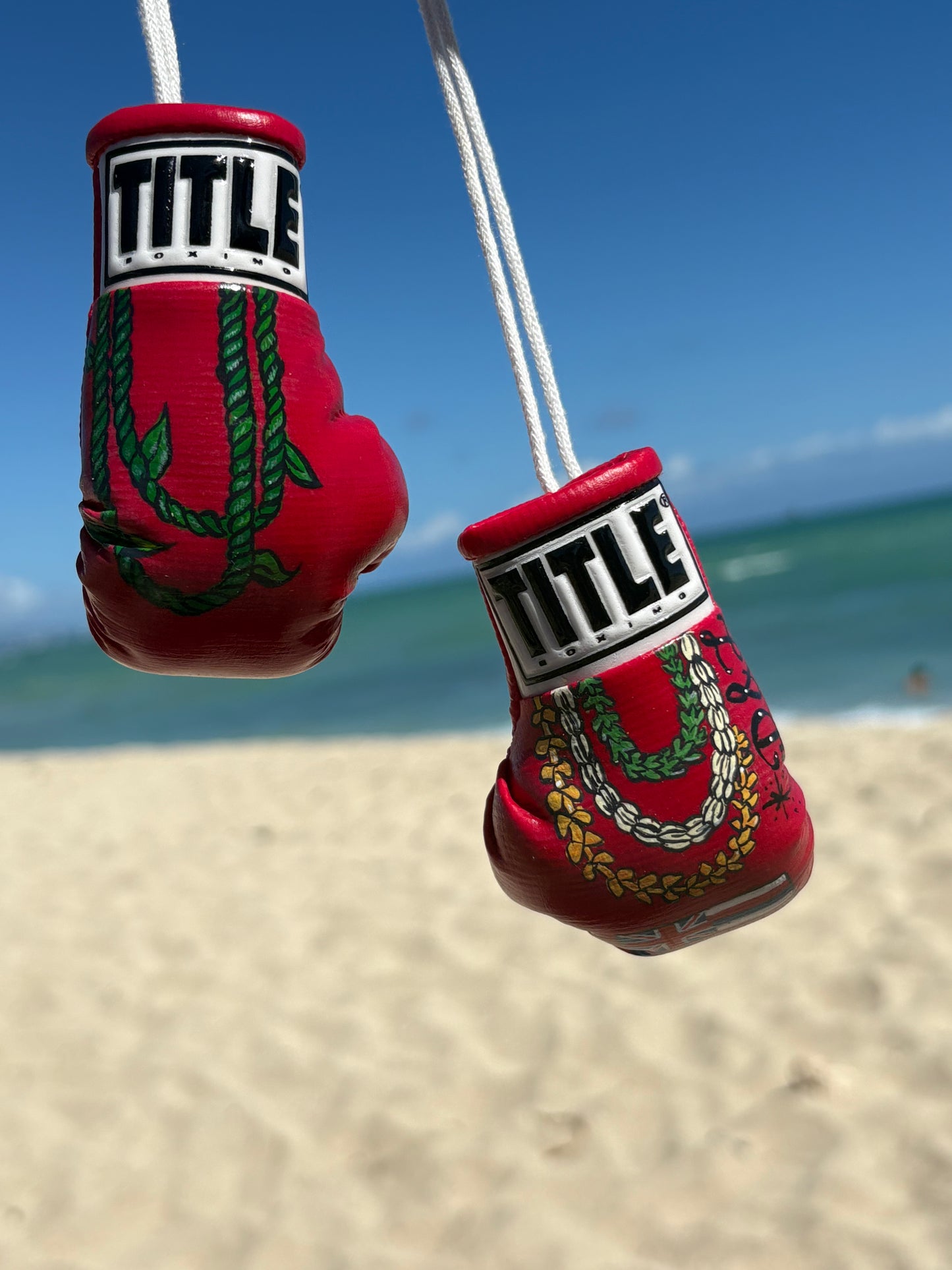 Custom Mini Boxing Gloves, Red, Hae Hawaii