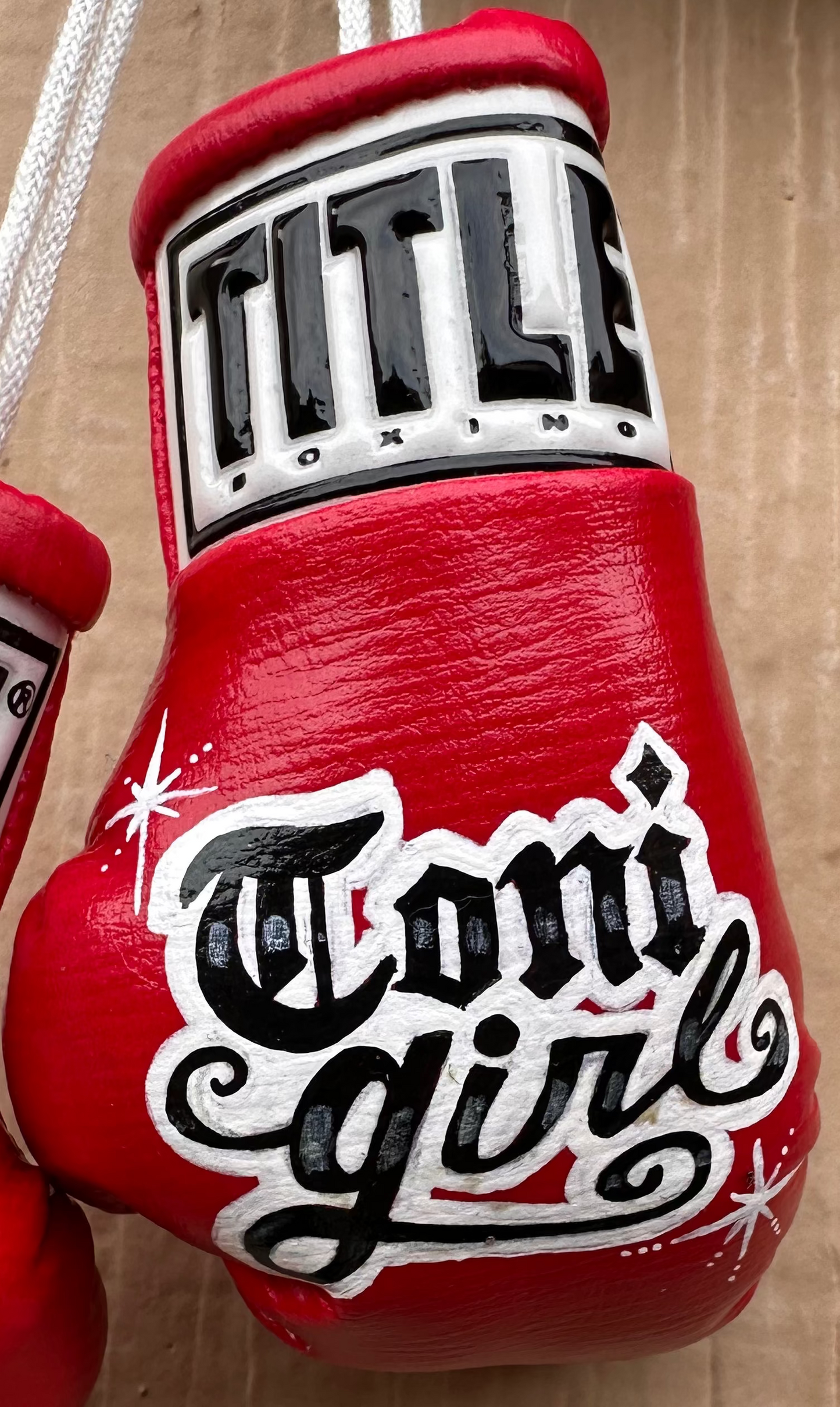 Custom Mini Boxing Gloves, Red, Toni Girl